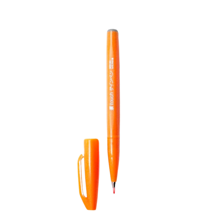 Pentel Touch Brush Sign Pen Orange — Pentel brush pen — premium stationery and lifestyle, at Cityluxe Singapore