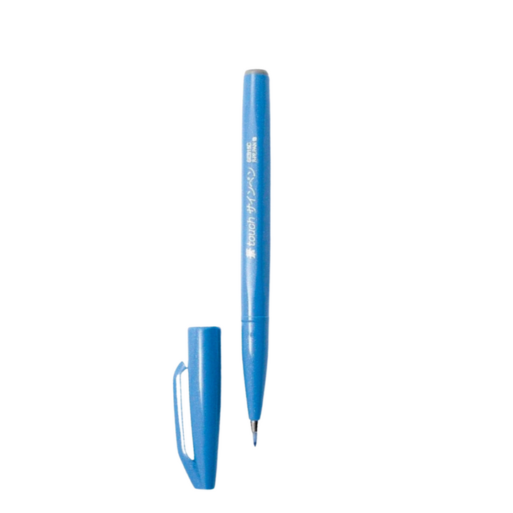 Pentel Touch Brush Sign Pen Sky Blue — Pentel brush pen — premium stationery and lifestyle, at Cityluxe Singapore