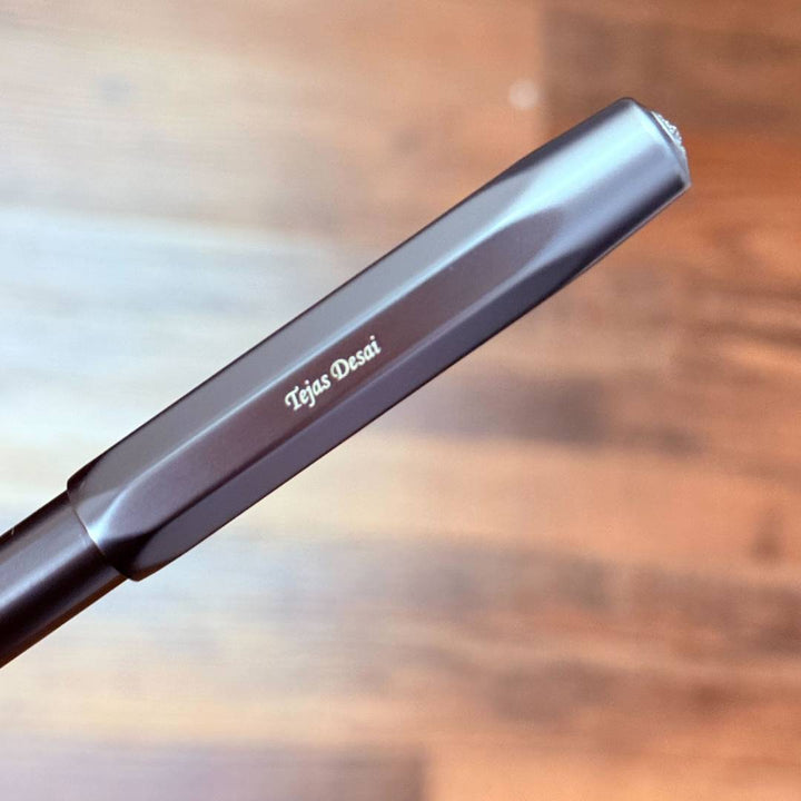 Personalised name engraving on  Kaweco AL Sport Fountain Pen - Anthracite