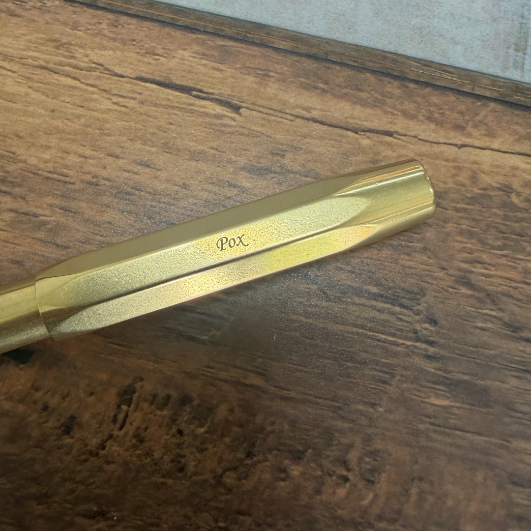 Personalised name engraving on Kaweco Brass Sport Fountain Pen