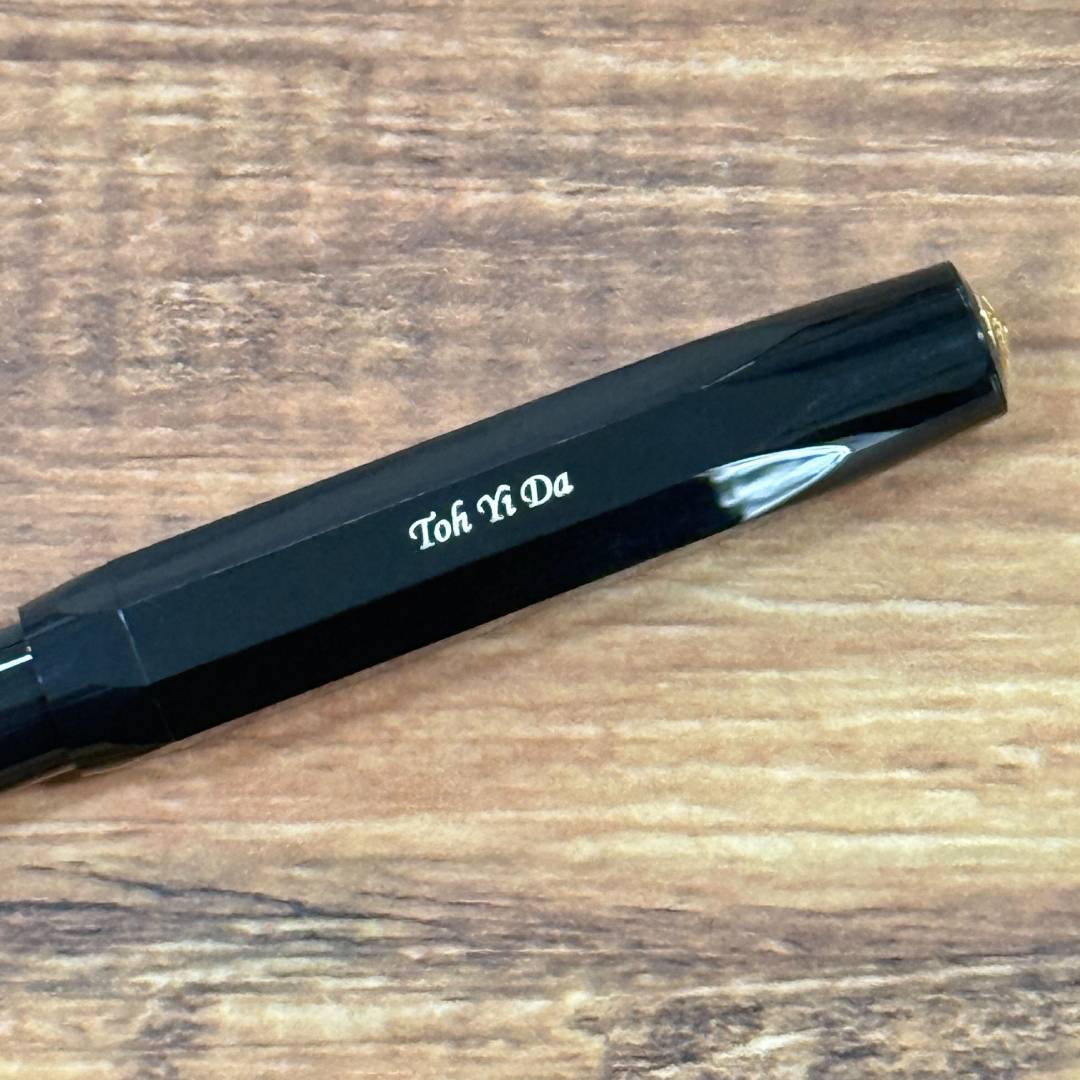 Personalized Name Engraving On Kaweco Classic Sport Gel Rollerball Pen - Black