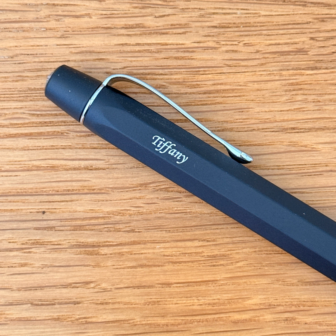 Personalised name engraving on Kaweco ORIGINAL Ballpoint Pen Black Chrome
