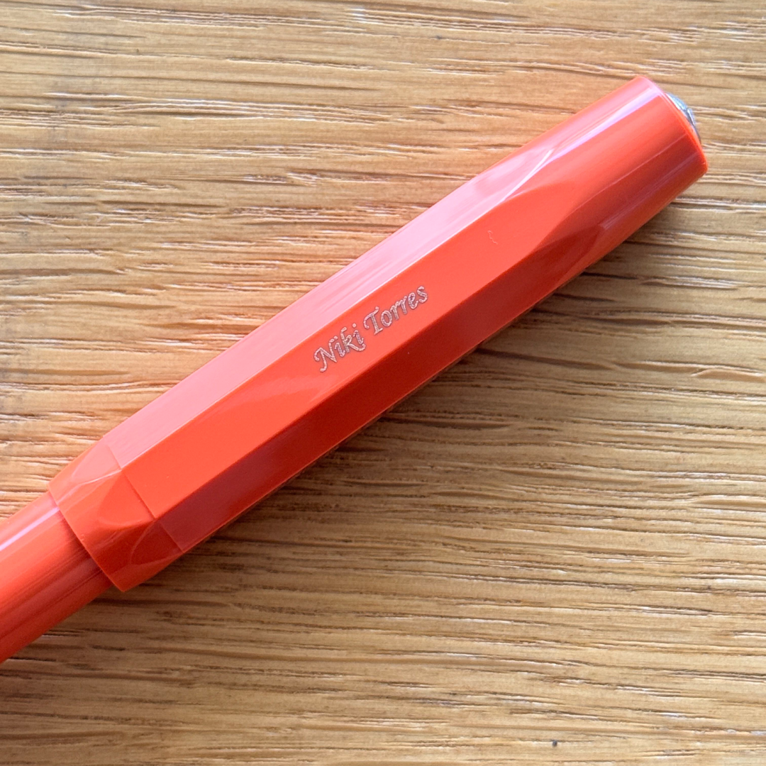 Personalised name engraving on Kaweco Skyline Sport Fountain Pen - Fox