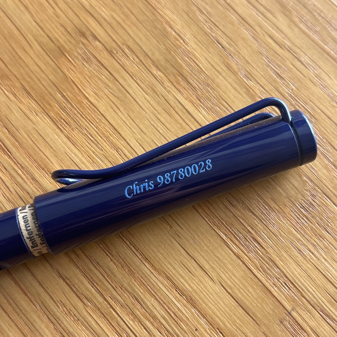 Personalised name engraving on LAMY Safari Fountain Pen - Dark Dusk