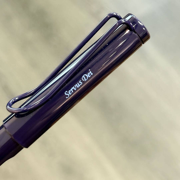 Personalized Name Engraving On LAMY Safari Rollerball Pen - Dark Dusk