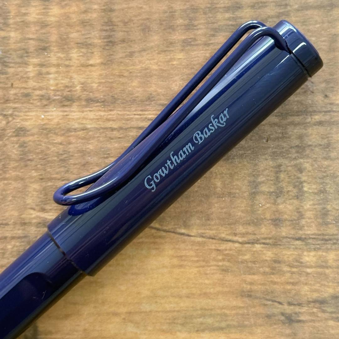 Personalized Name Engraving On LAMY Safari Rollerball Pen - Dark Dusk