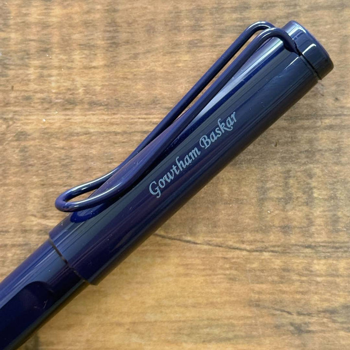 Personalized Name Engraving On LAMY Safari Rollerball Pen - Dark Dusk