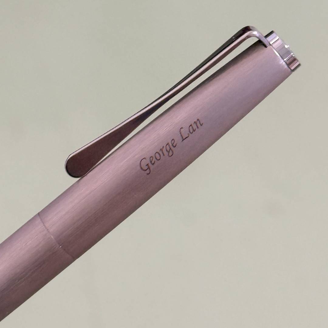 Personalised name engraving on Lamy Studio Ballpoint Pen Brushed