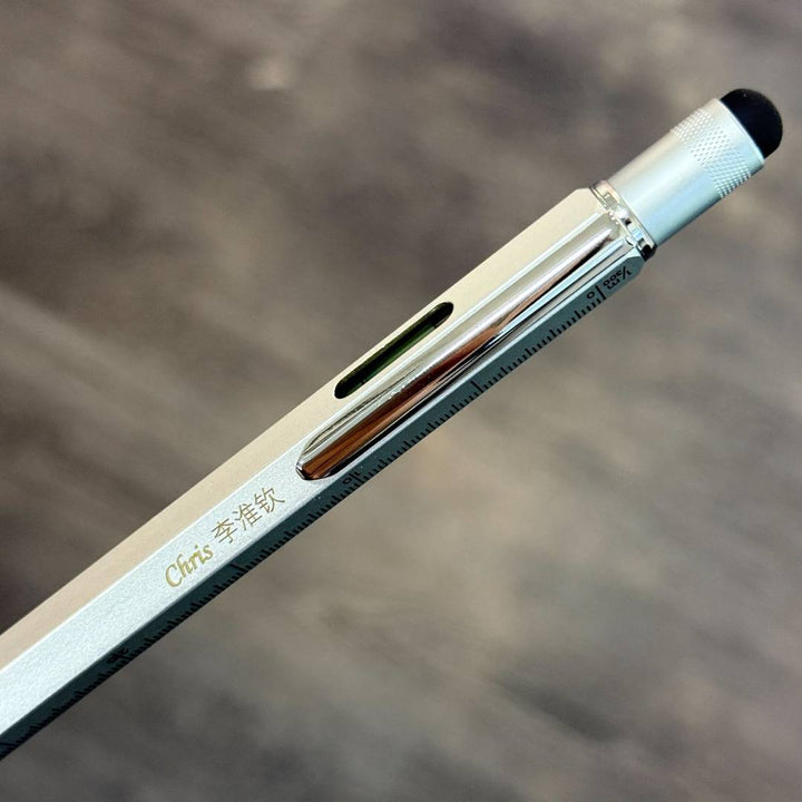 Personalized Name Engraving On Monteverde Tool Ballpoint Pen Silver