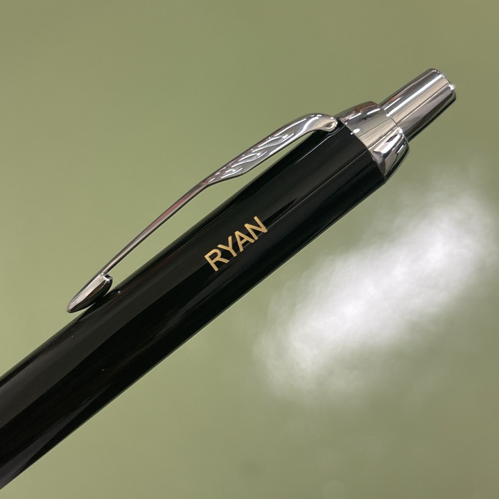 Personalised name engraving on Parker IM Black CT Ballpoint Pen
