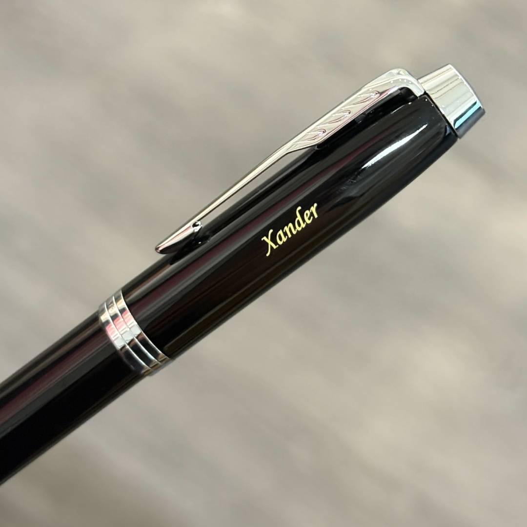 Personalized Name Engraving On Parker IM Black CT Rollerball Pen