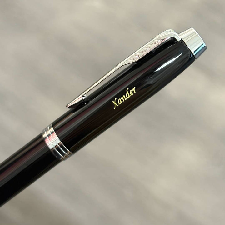 Personalized Name Engraving On Parker IM Black CT Rollerball Pen