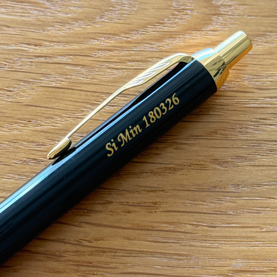 Personalized Name Engraving On Parker IM Black GT Ballpoint Pen