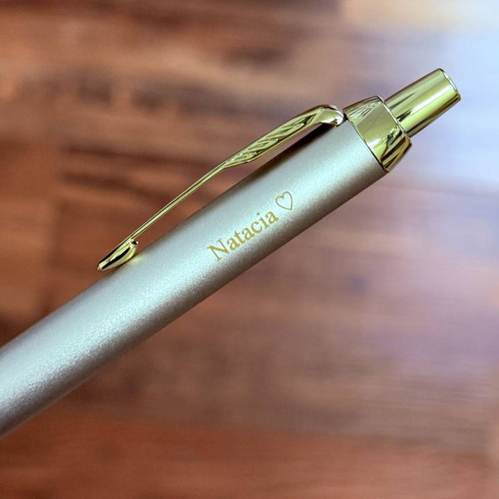 Personalized Name Engraving On Parker IM PROFESSIONAL Ballpoint Pen - Monochrome Champagne