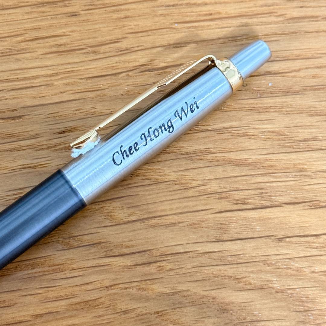 Personalized Name Engraving On Parker Jotter Premium Grey Core GT BP