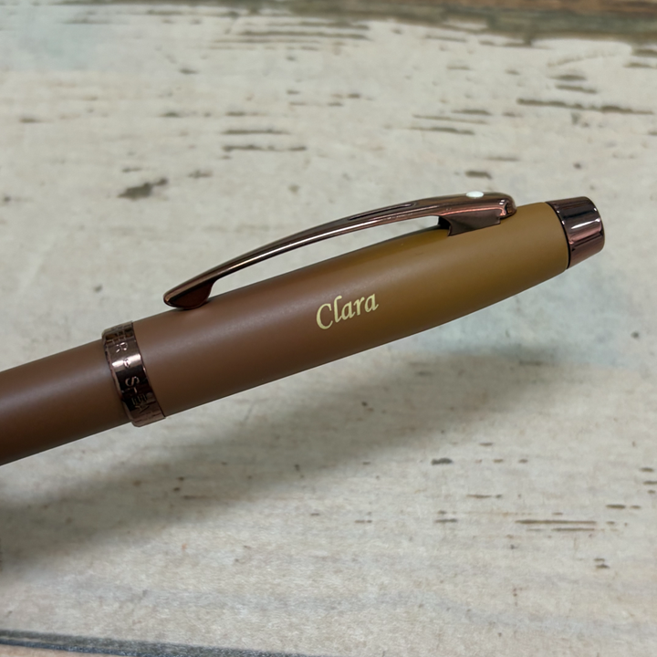 Personalised name engraving on Sheaffer 100 E9374 Coffee Edition With PVD  Trims Ballpoint Pen