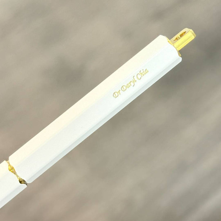 Personalized Name Engraving On Ystudio Brassing Portable Ballpoint Pen White