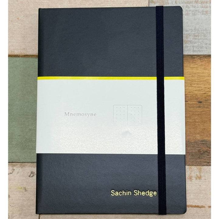 Maruman Mnemosyne A5 Journal Hardcover Notebook - Navy — in use