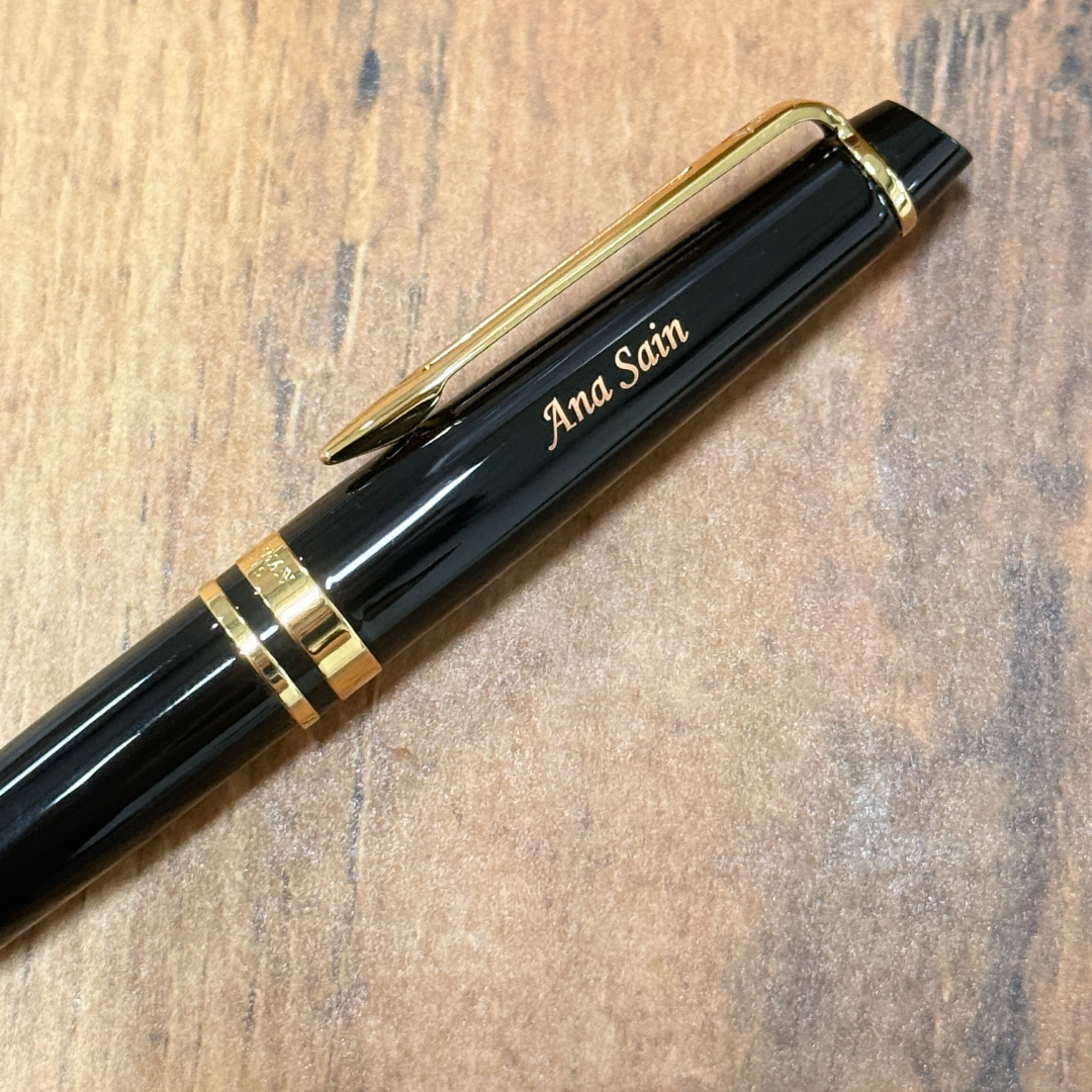 Waterman Expert3 Laque Black GT Ballpoint Pen — engraving example