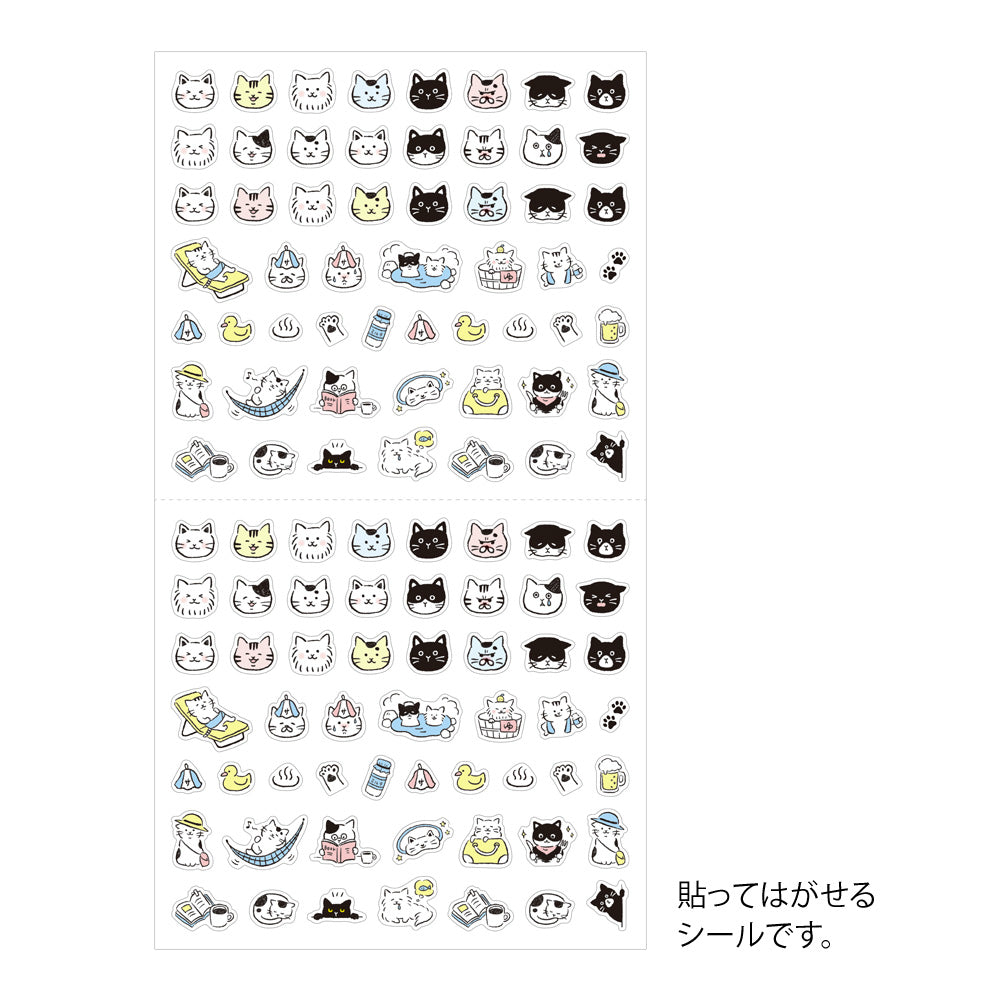 Midori Sticker (1 Sheet) - Pictograph Cat — side view