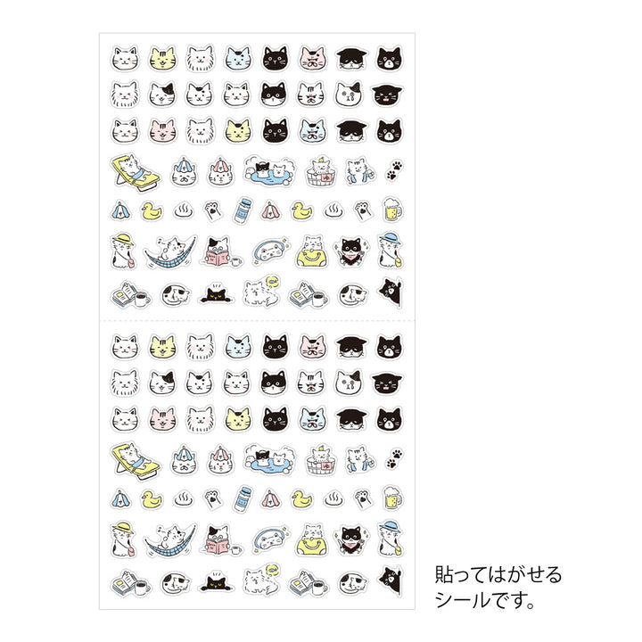 Midori Sticker (1 Sheet) - Pictograph Cat — side view