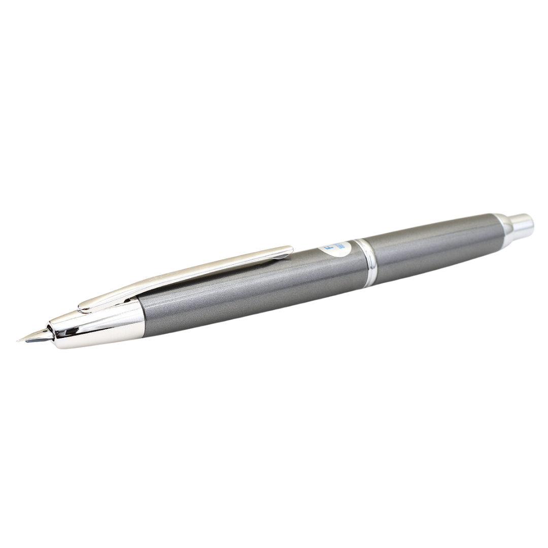 Pilot Capless Decimo Fountain Pen - Dark Gray with 18K Gold Rhodium-plated Broad Nib — barrel detail