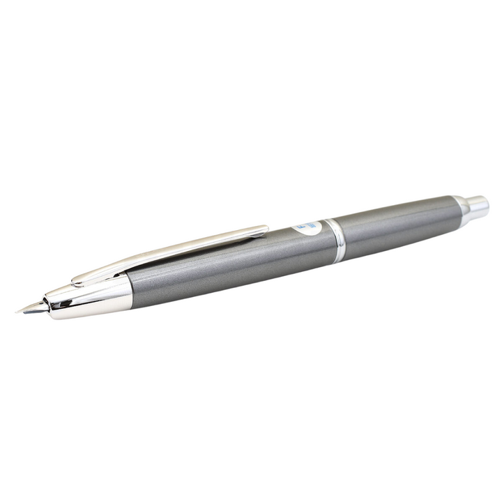 Pilot Capless Decimo Fountain Pen - Dark Gray with 18K Gold Rhodium-plated Broad Nib — barrel detail