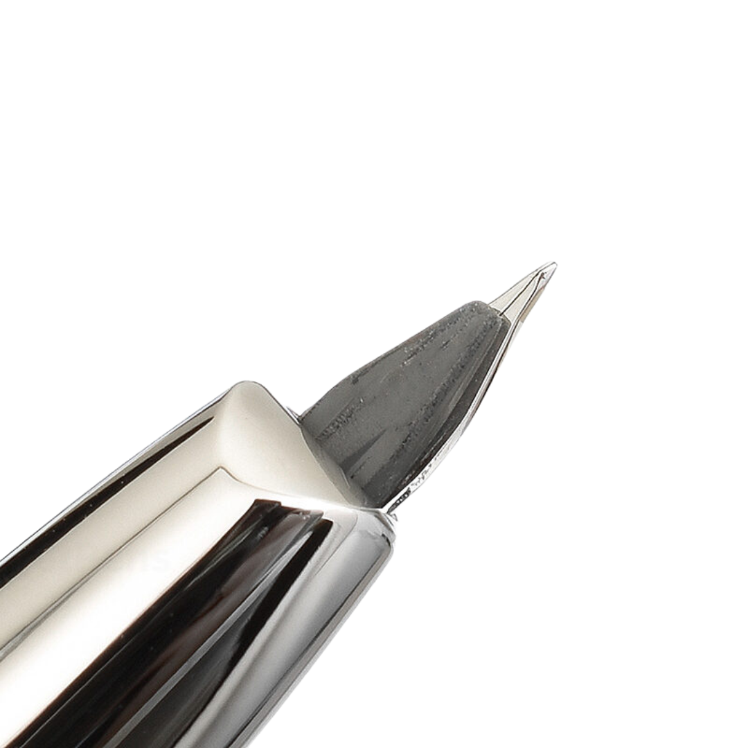 Pilot Capless Decimo Fountain Pen - Dark Gray with 18K Gold Rhodium-plated Broad Nib — flat lay