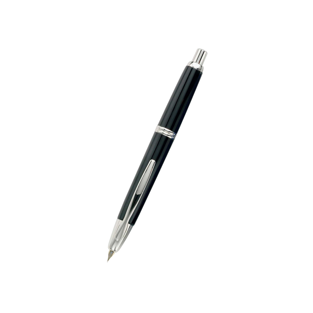 Pilot Capless Fountain Pen - Black with 18K Gold Rhodium-plated Nib — capped