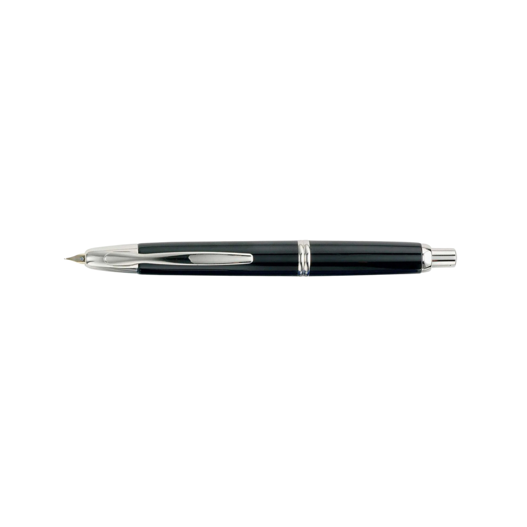 Pilot Capless Fountain Pen - Black with 18K Gold Rhodium-plated Nib — with packaging