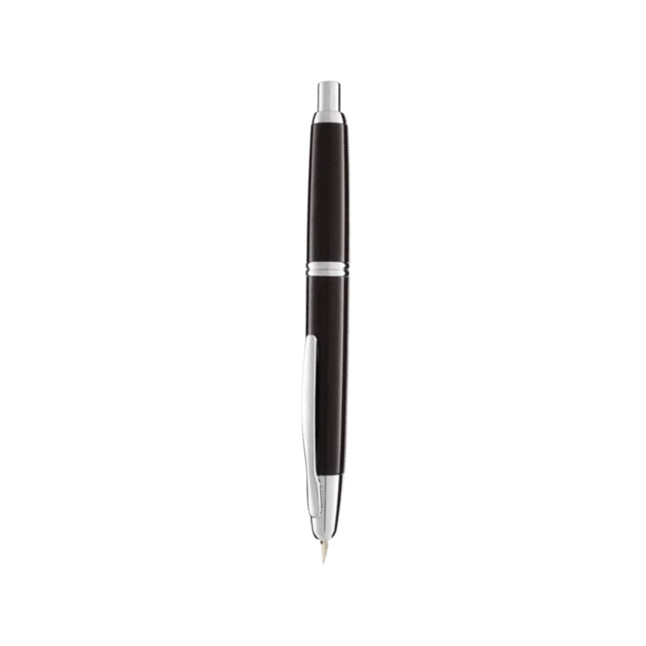 Pilot Capless Fountain Pen - Brown with 18K Gold Rhodium-plated Nib — uncapped with cap posted