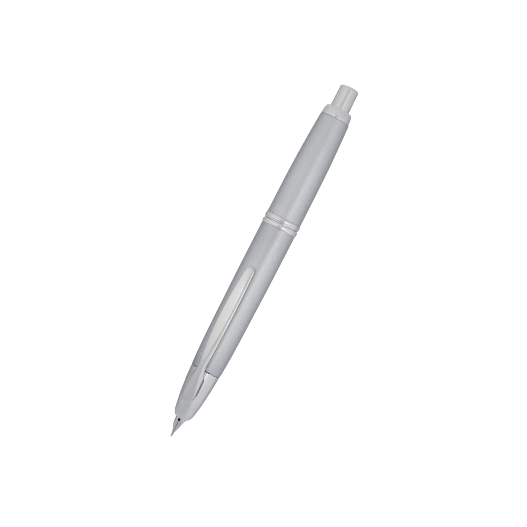 Pilot Capless Fountain Pen - Silver with 18K Gold Rhodium-plated Fine Nib — capped