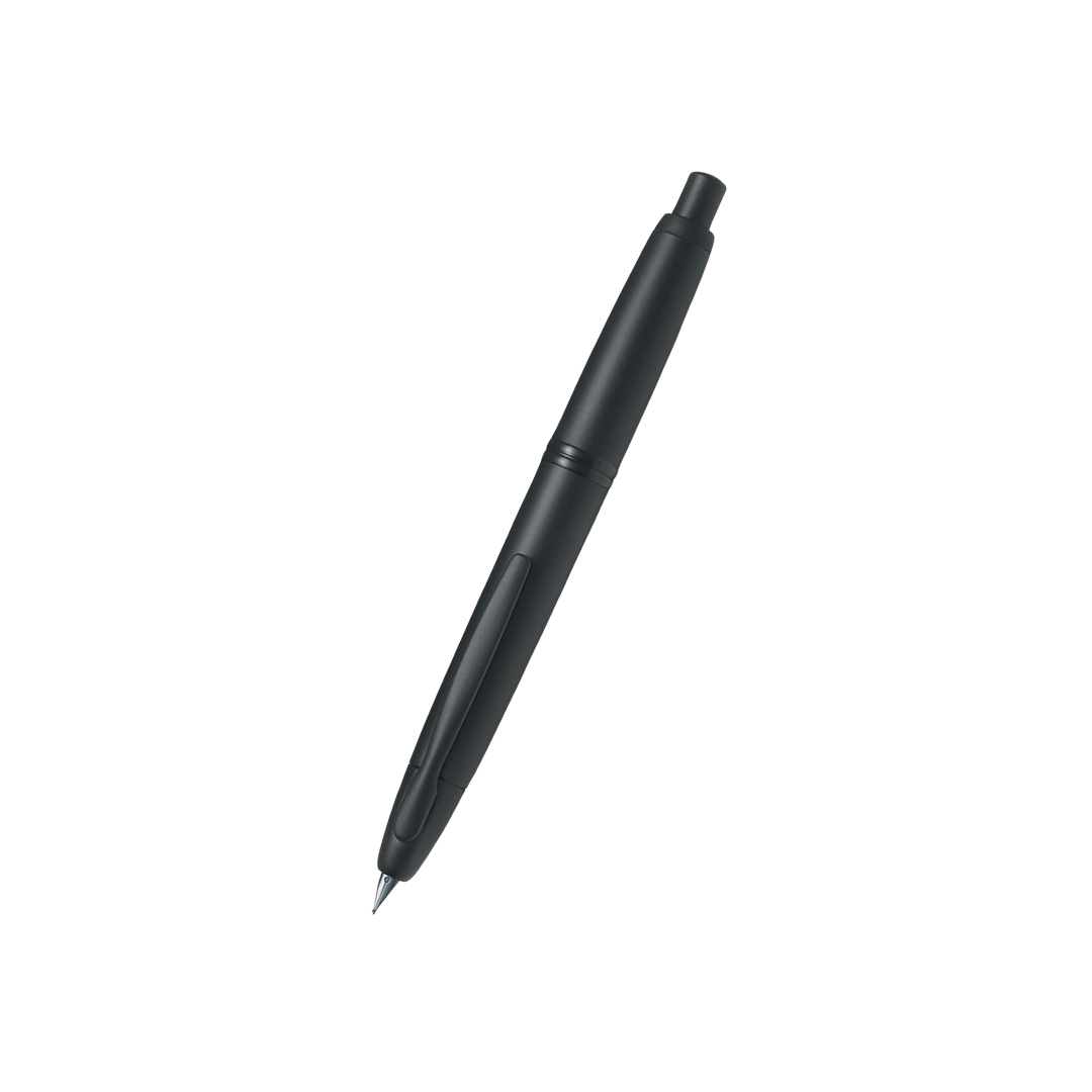 Pilot Capless Fountain Pen - Matte Black 18K Gold with Ion Plating — capped