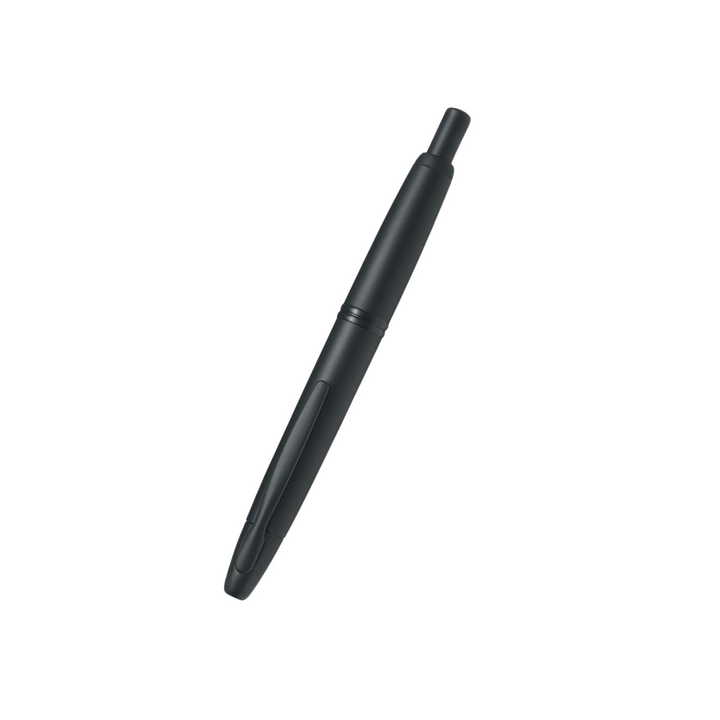 Pilot Capless Fountain Pen - Matte Black 18K Gold with Ion Plating — uncapped with cap posted