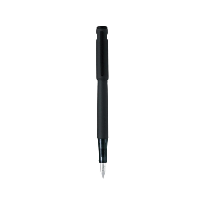 Pilot LIGHTIVE Fountain Pen - Matte Black — uncapped with cap posted