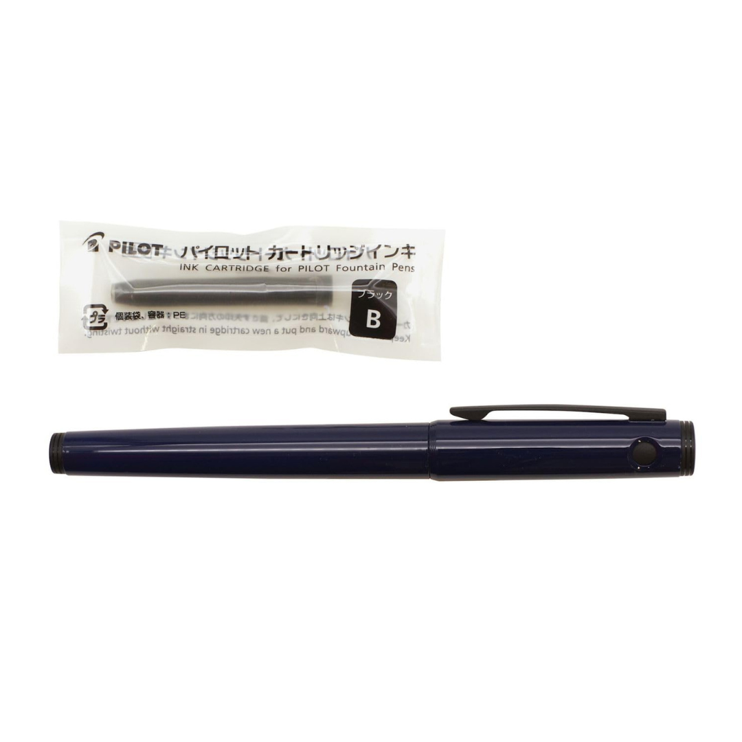 Pilot LIGHTIVE Fountain Pen - Active Navy — writing at an angle