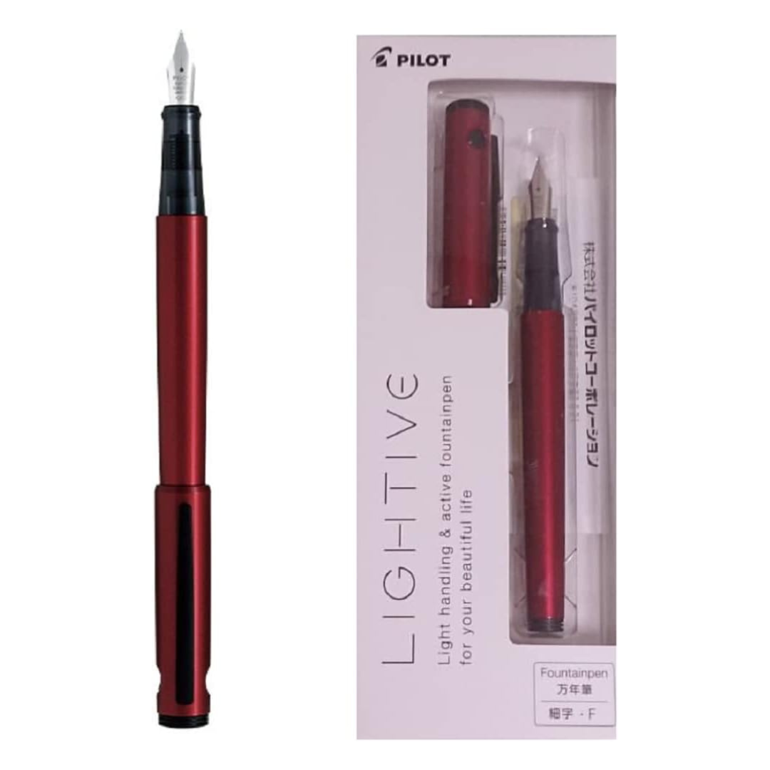 Pilot LIGHTIVE Fountain Pen - Active Red — with packaging