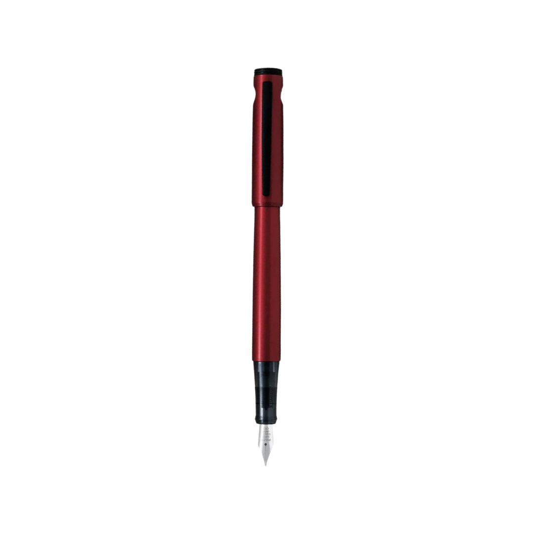 Pilot LIGHTIVE Fountain Pen - Active Red — uncapped with cap posted