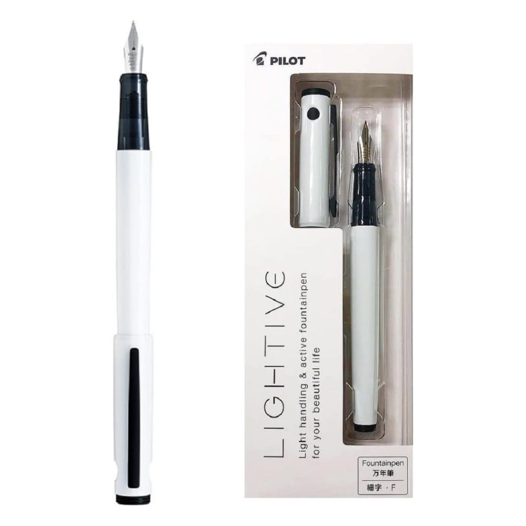 Pilot LIGHTIVE Fountain Pen - Active White — with packaging