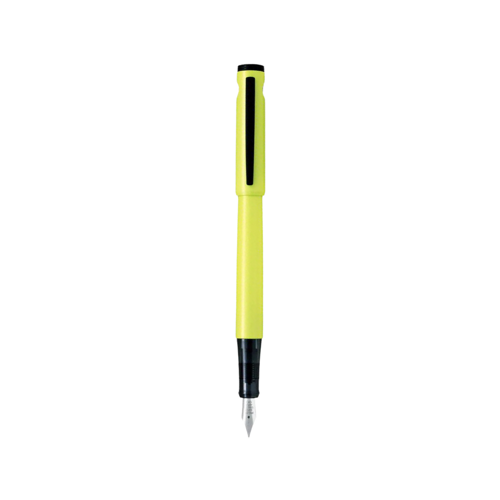 Pilot LIGHTIVE Fountain Pen - Active Yellow — uncapped with cap posted