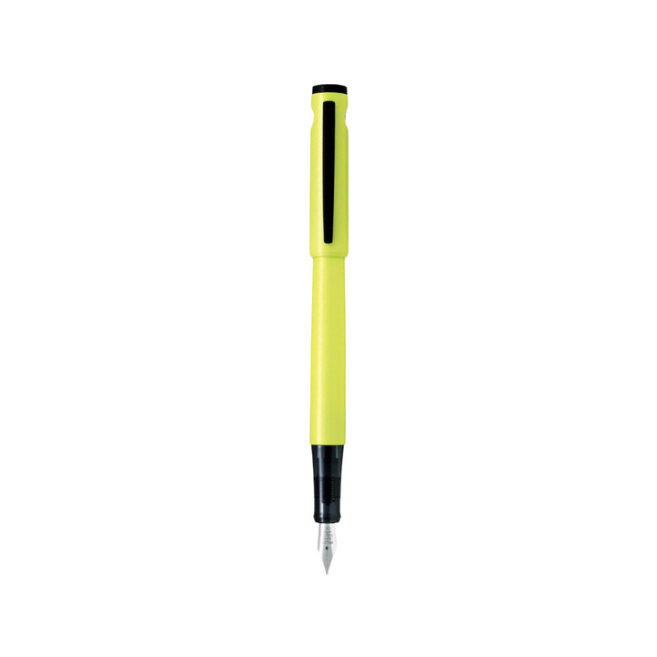 Pilot LIGHTIVE Fountain Pen - Active Yellow — uncapped with cap posted