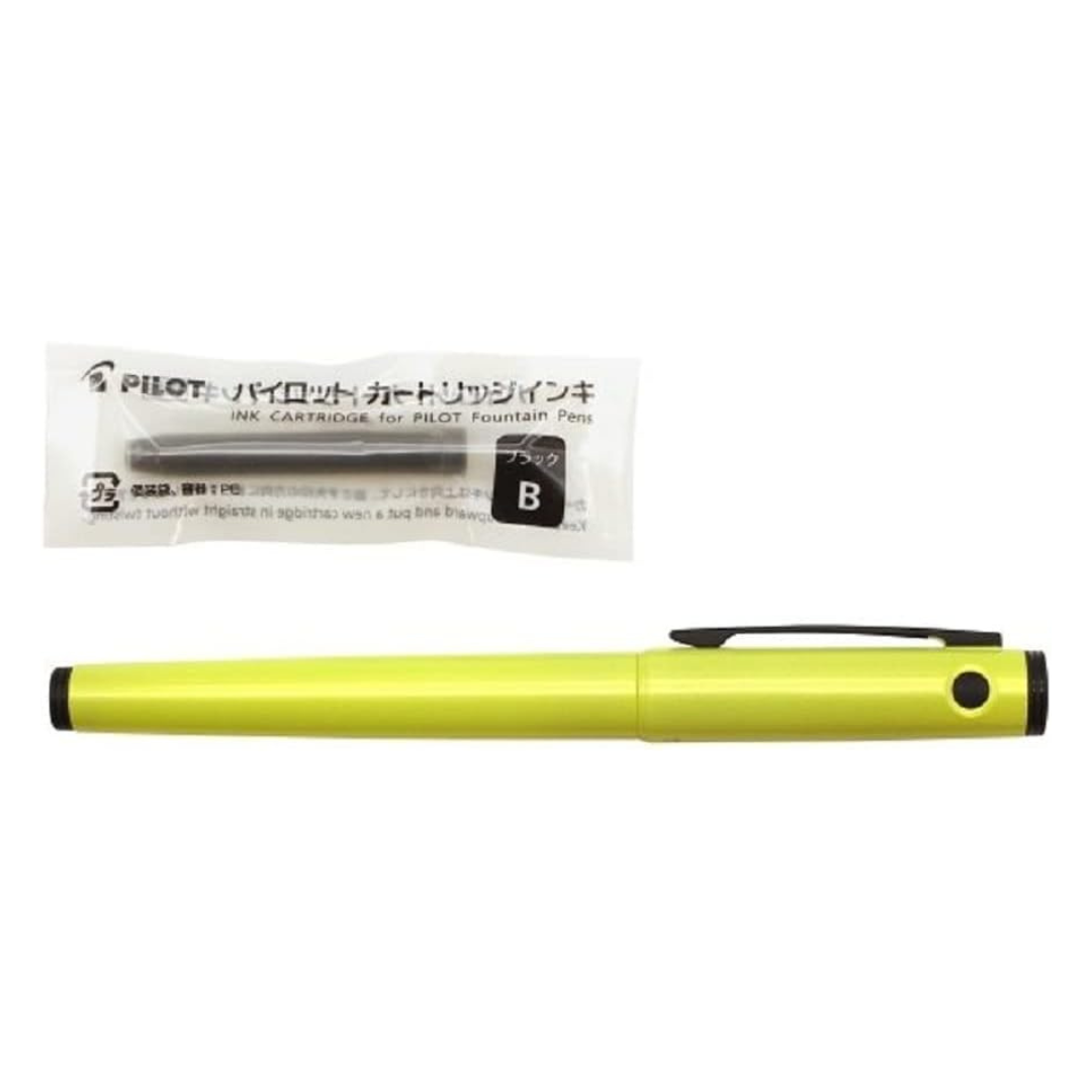 Pilot LIGHTIVE Fountain Pen - Active Yellow — writing at an angle