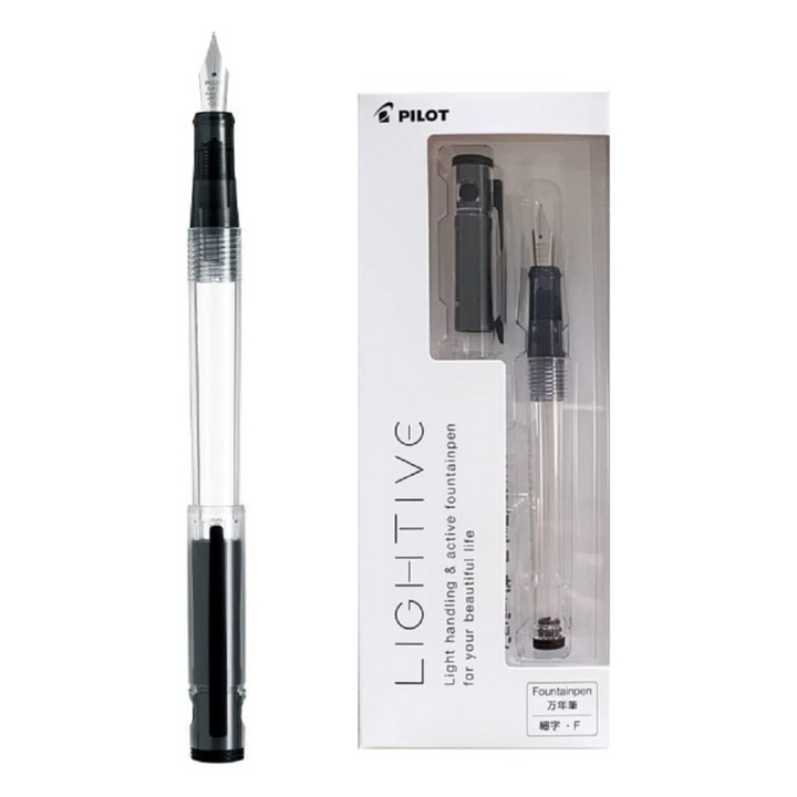 Pilot LIGHTIVE Fountain Pen - Non-Color (Clear) — with packaging