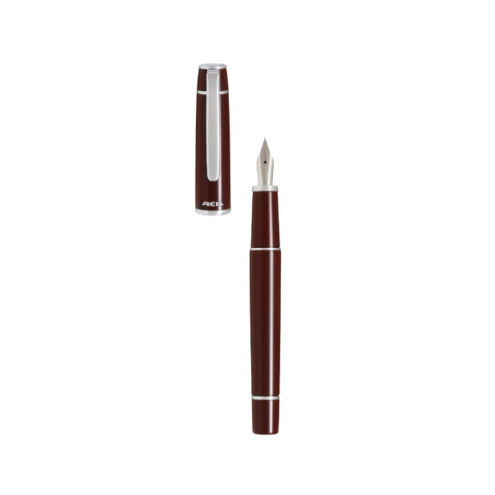 Pilot Prera Fountain Pen - Red Brown [Pre-Order] — uncapped with cap posted