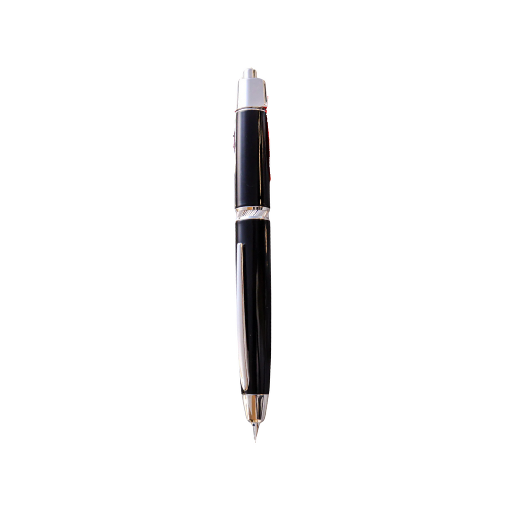 Pilot Vanishing Point Capless Luxury LS Fountain Pen - Black 18K Gold Rhodium-plated Nib — uncapped with cap posted