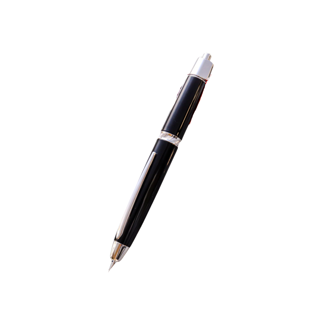 Pilot Vanishing Point Capless Luxury LS Fountain Pen - Black 18K Gold Rhodium-plated Nib — capped