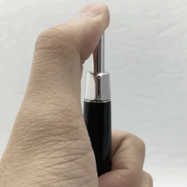 Pilot Vanishing Point Capless Luxury LS Fountain Pen - Black 18K Gold Rhodium-plated Nib — writing at an angle