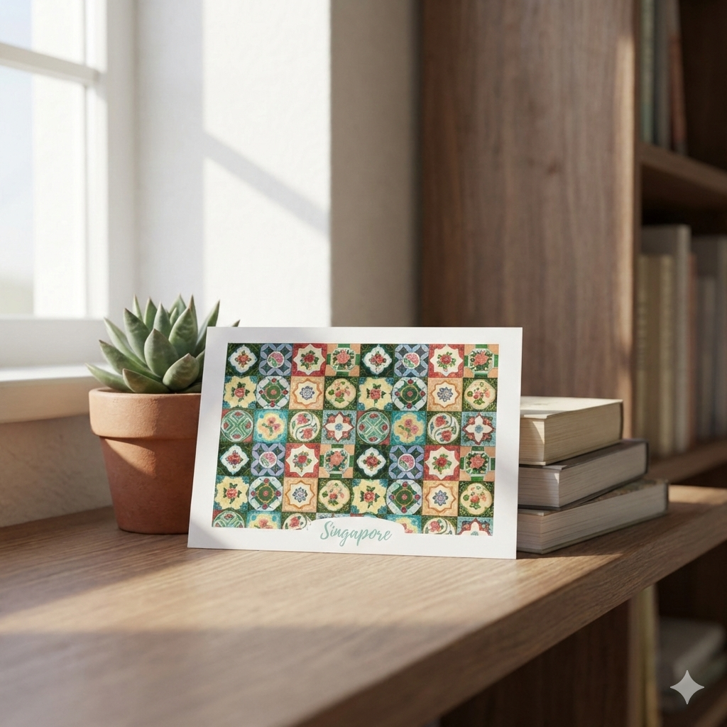 Postcard - Tiles 1 — with packaging