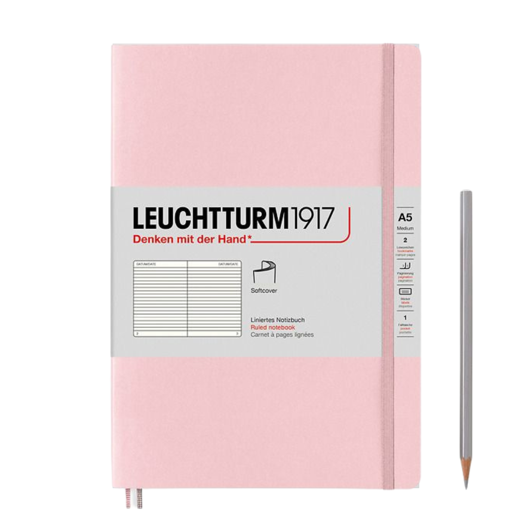Leuchtturm1917 A5 Medium Softcover Notebook - Ruled / Powder — front cover