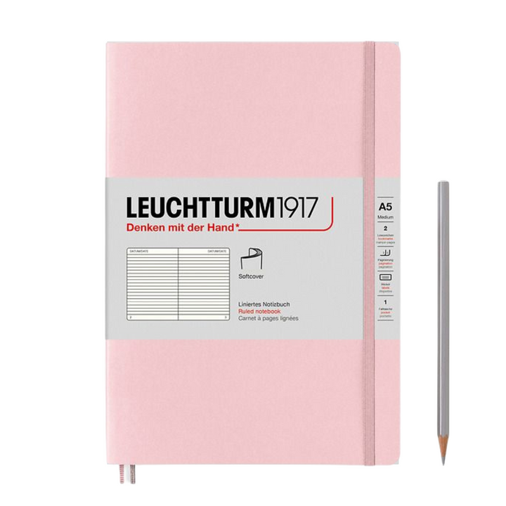 Leuchtturm1917 A5 Medium Softcover Notebook - Ruled / Powder — front cover